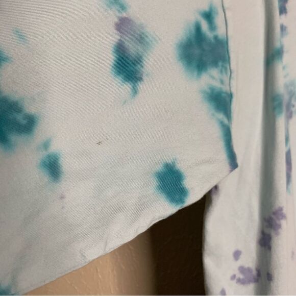 PINK Embroidered Tie Dye Campus Long Sleeve Tee blue purple - Picture 5 of 9